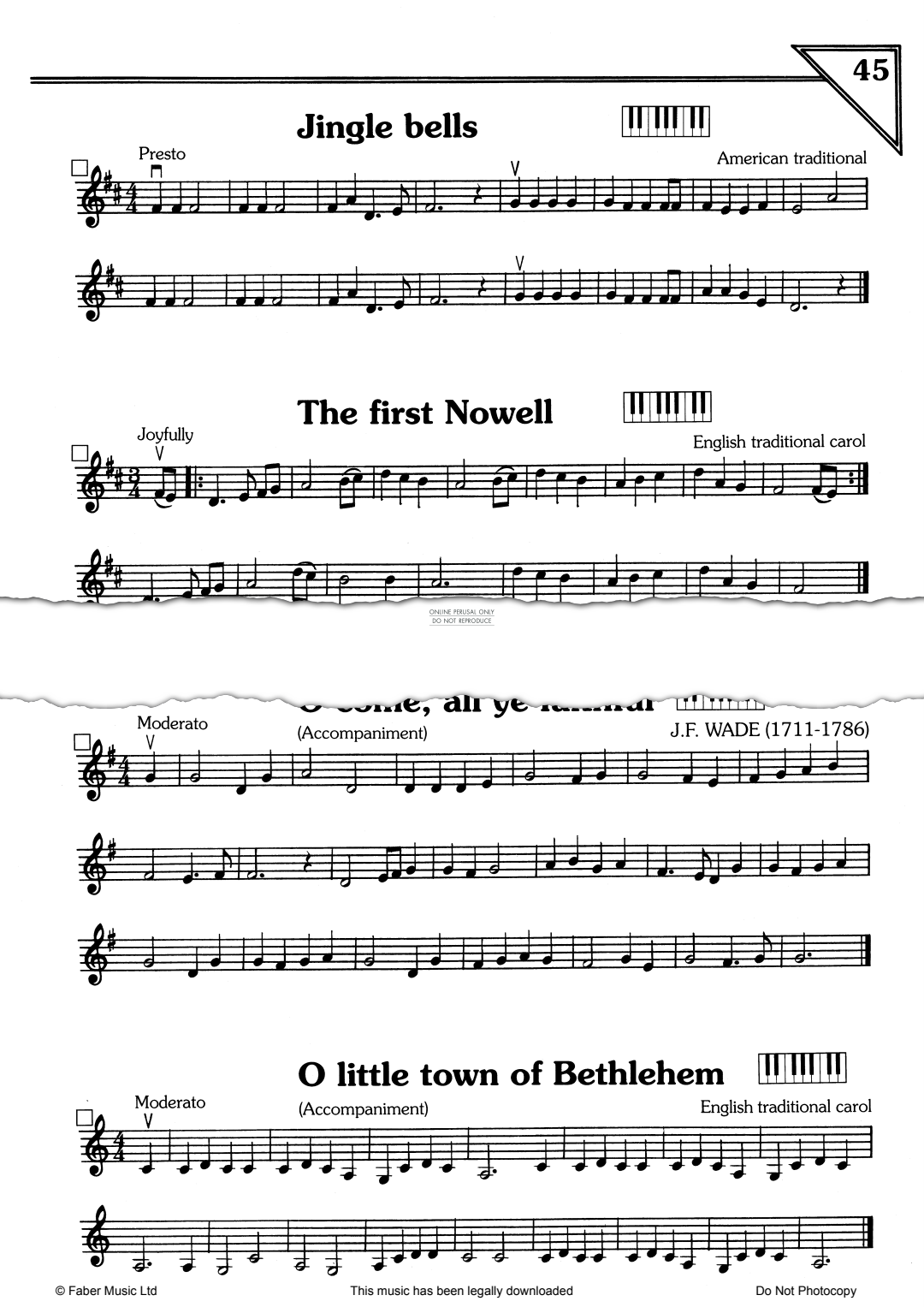 Product gallery: Page 1 of 1 Jingle Bells/The First Nowell/O Come All Ye Faithful/O Little Town Of Bethlehem, Traditional