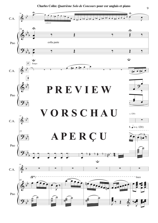 Produktgalerie: Seite 10 von 21 Solo de Concours no. 4, opus 44 , , (Englischhorn in F + Klavier)