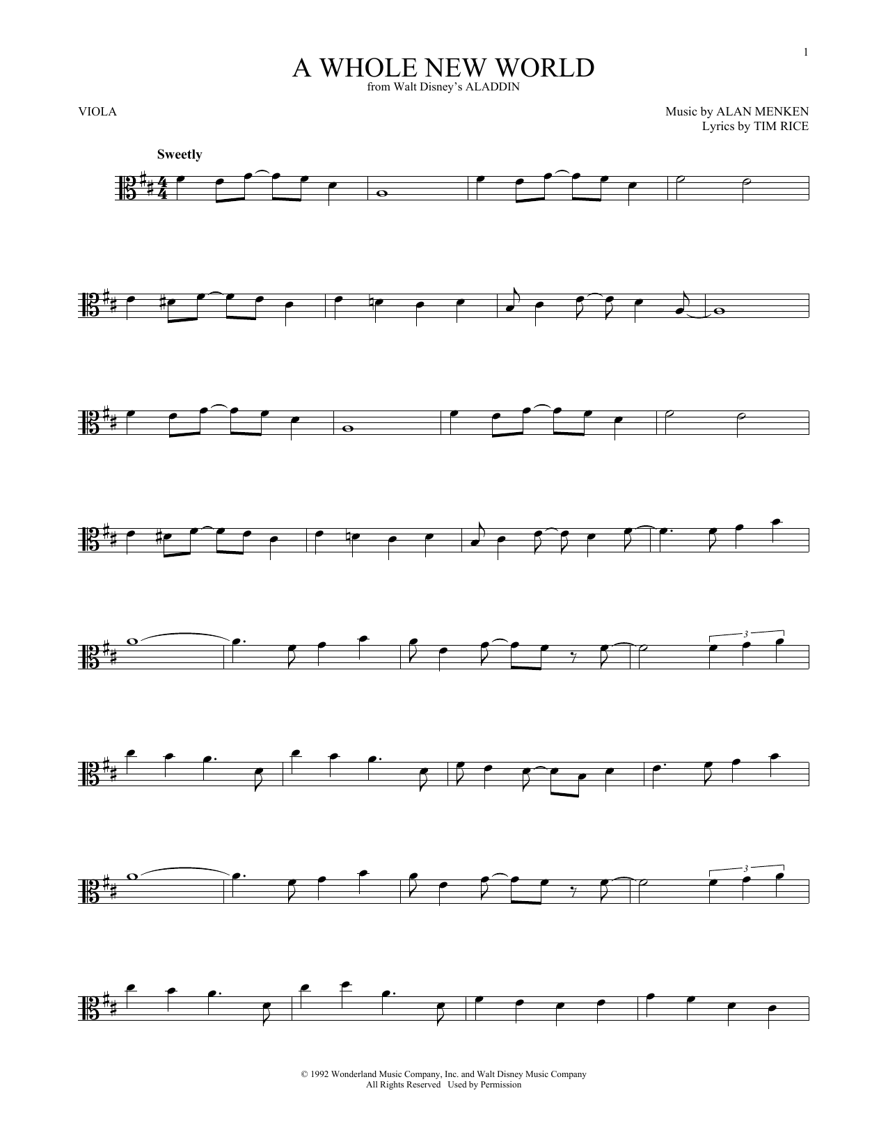Product gallery: Page 1 of 1 A Whole New World (from Aladdin), Alan Menken & Tim Rice