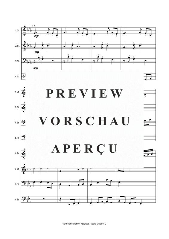gallery: Schneeflöckchen,Weißröckchen, , Flexibles Quartett Stimmen in C, B, Es, F und C Bass
