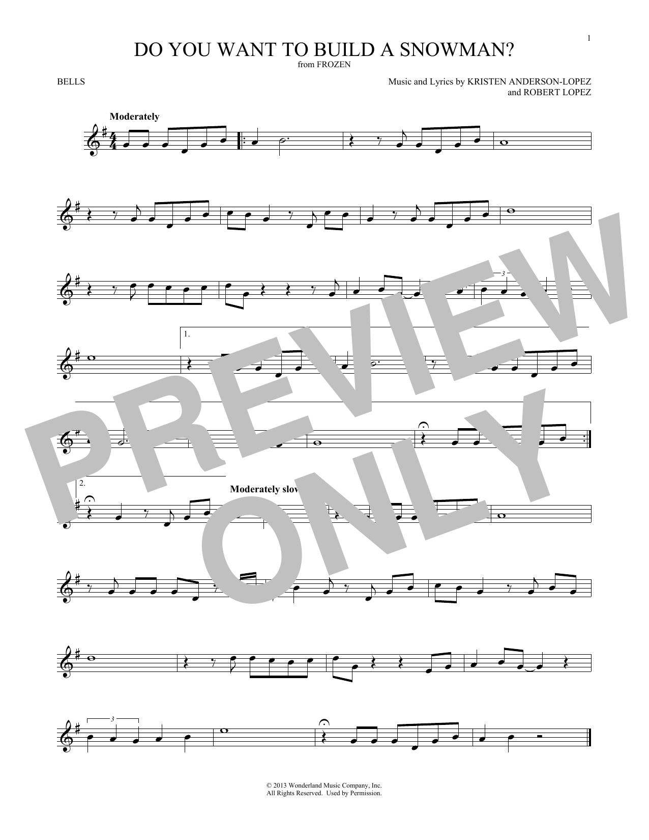 Produktgalerie: Seite 1 von 1 Do You Want To Build A Snowman? (from Frozen), Kristen Bell, Agatha Lee Monn & Katie Lopez, Percussion
