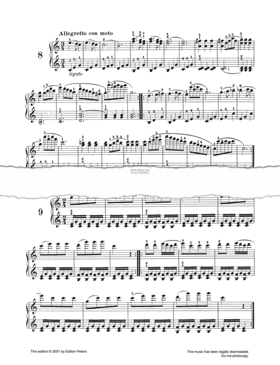 Produktgalerie: Seite 1 von 1 Allegretto Con Moto Op. 139 No. 8, Carl Czerny, Klavier