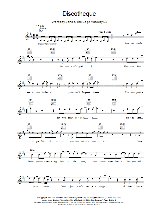 Produktgalerie: Seite 1 von 1 Discotheque, U2, Melodieinstrument