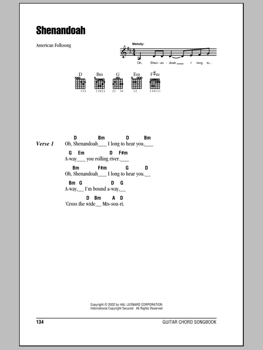 Produktgalerie: Seite 1 von 1 Shenandoah, American Folksong, Gitarre