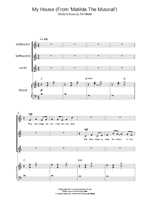 Produktbild zu: My House ('From Matilda The Musical')