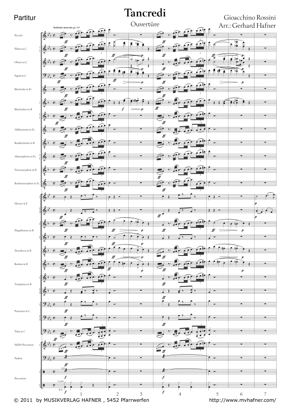 Product gallery: Page 1 of 11 Ouvertüre Tancredi, , (large wind orchestra)