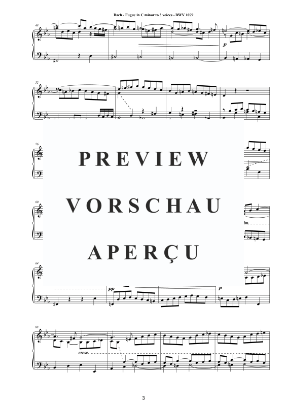 Produktgalerie: Seite 4 von 10 Ricercare - Fugue in C minor to 3 voices BWV 1079, , Klavier Solo