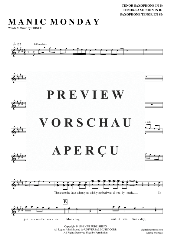 Product gallery: Page 2 of 4 Manic Monday , Bangles, Tenor Saxophone