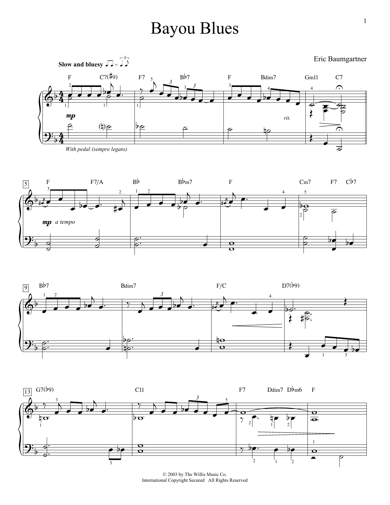 Produktgalerie: Seite 1 von 1 Bayou Blues, Eric Baumgartner, Klavier