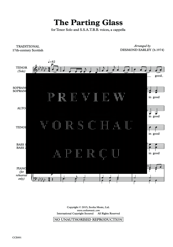 Produktgalerie: Seite 4 von 11 The Parting Glass, , Tenor Solo, Gemischter Chor und Klavier