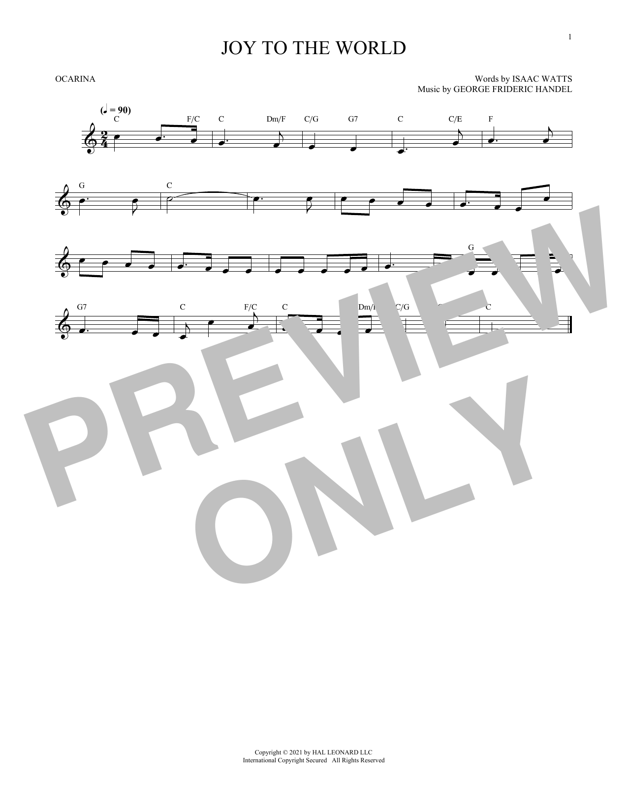 Product gallery: Page 1 of 1 Joy To The World, George Frideric Handel