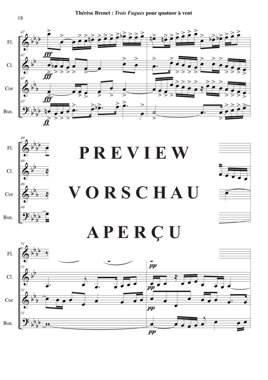 Product gallery: Page 19 of 21 Drei Fugen , , (flute or oboe, clarinet in Bb, horn, bassoon)