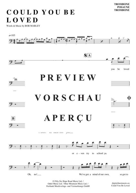 Product gallery: Page 2 of 4 Could you be loved , Marley, Bob, (Posaune / Bariton)