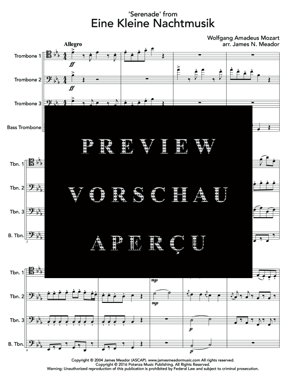 Product gallery: Page 5 of 11 Serenade from Eine Kleine Nachtmusik, , (Trombone quartet)