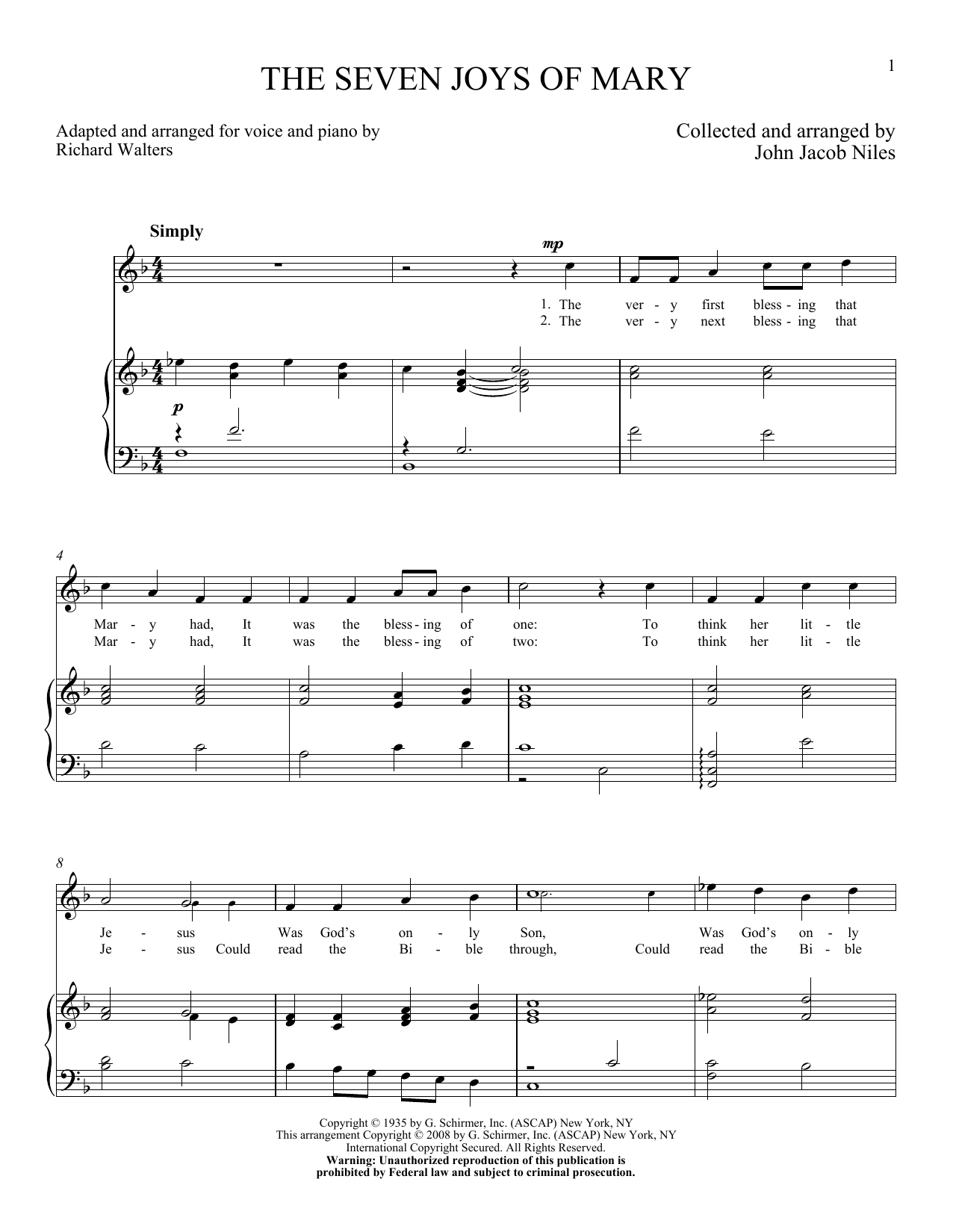 Produktbild zu: The Seven Joys Of Mary