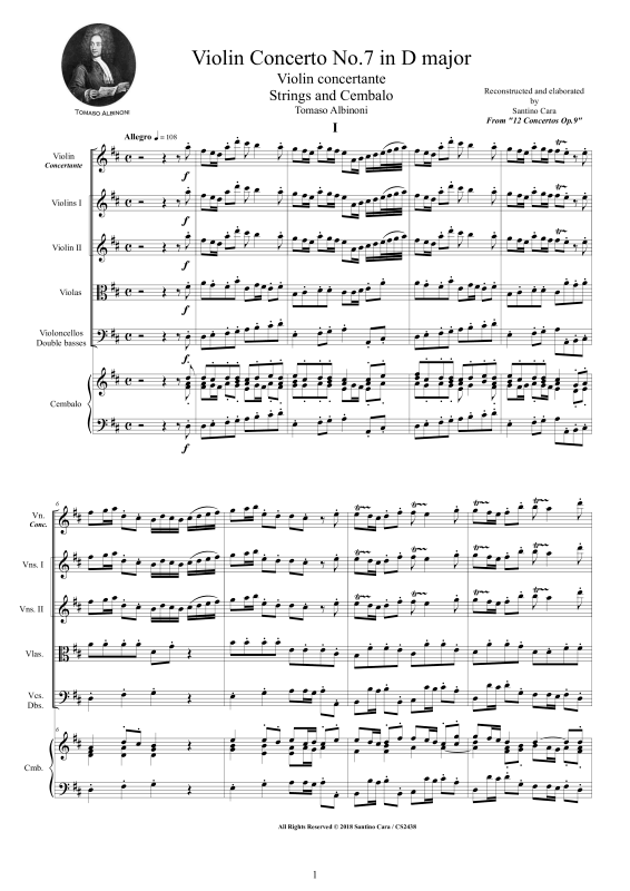 Produktbild zu: Concerto No.7 in D-Dur Op.9 forTomaso Albinoni