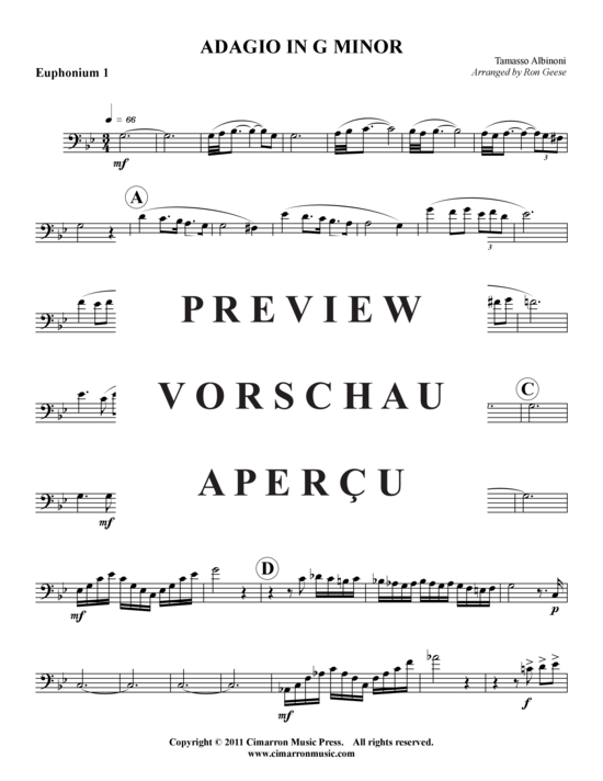 Product gallery: Page 5 of 16 Adagio in G , , (Tuba Quartet: 2x Baritone, 2xTuba)