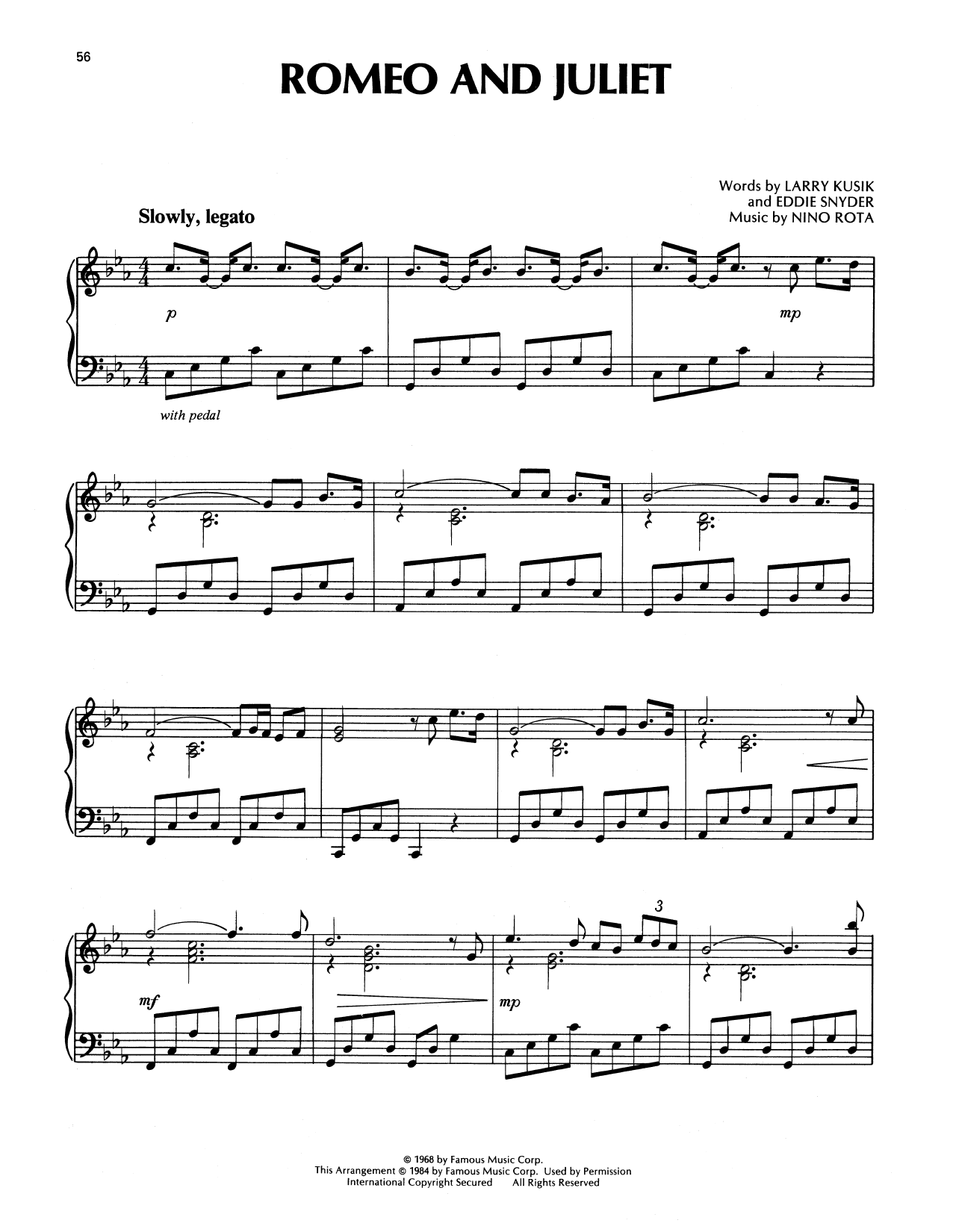 Produktgalerie: Seite 1 von 1 Romeo And Juliet (Love Theme), Richard Clayderman, Klavier