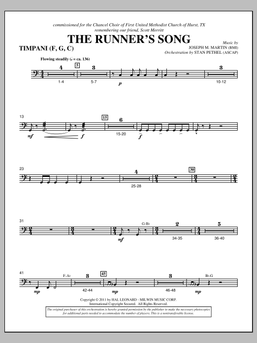 Produktbild zu: The Runner's Song - Timpani