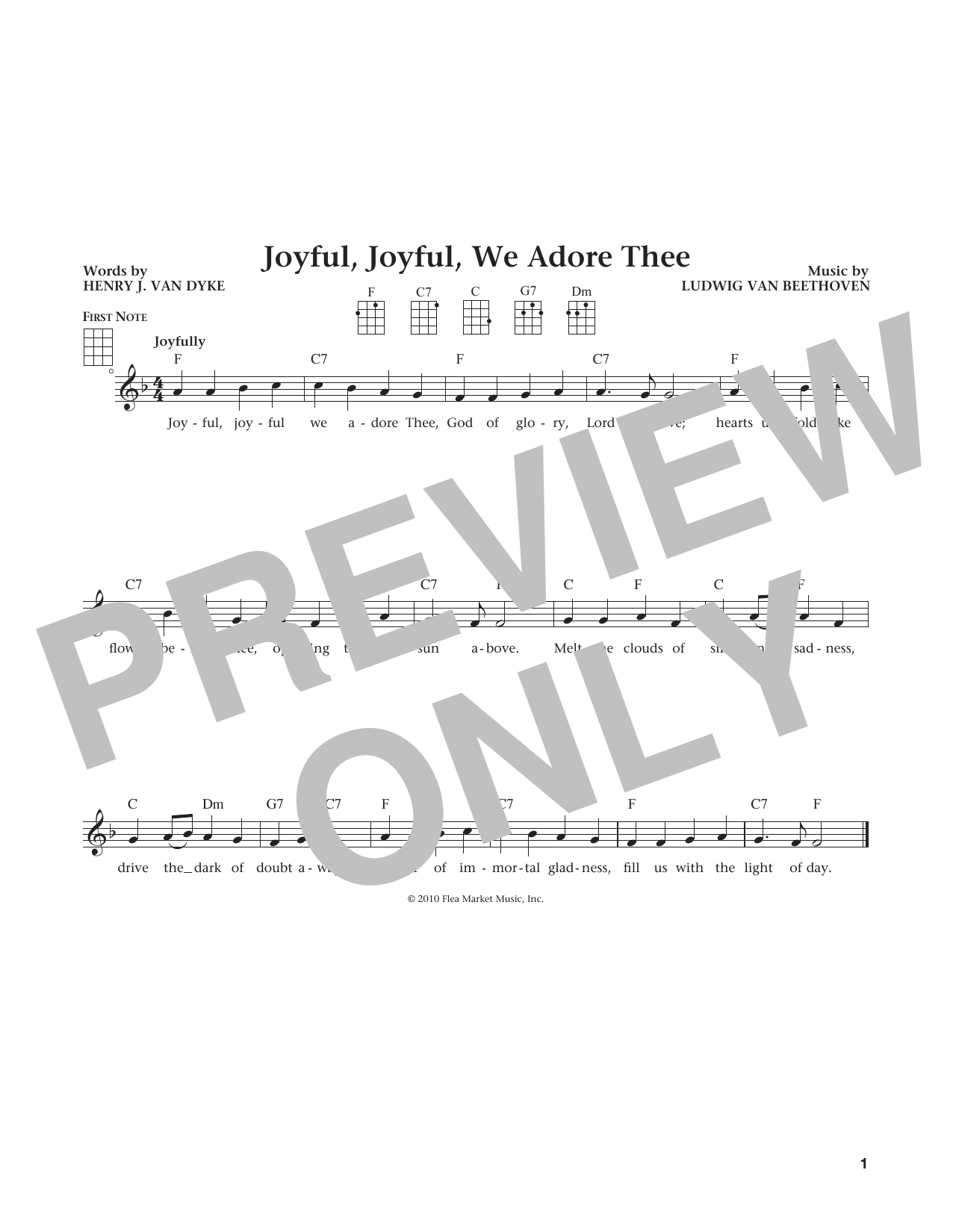 Product gallery: Page 1 of 1 Joyful, Joyful, We Adore Thee (from The Daily Ukulele) (arr. Liz and Jim Beloff), Ludwig Van Beethoven