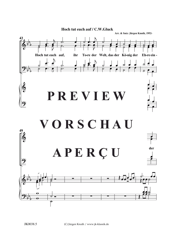 Product gallery: Page 6 of 11 Hoch tut euch auf , , (mixed choir + organ/piano)