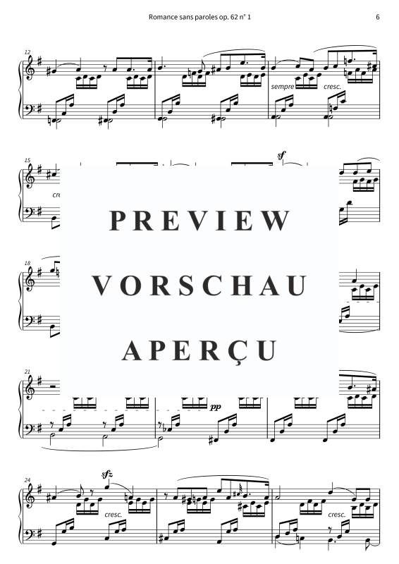Product gallery: Page 8 of 11 Romances sans paroles op. 62, , Mendelssohn “Chant du gondolier,” Romances sans paroles by Mendelssohn, Mendelssohn piano score, “Chant du printemps” by Mendelssohn for piano, Mendelssohn, Op. 62 for piano, “Marche funèbre” by Mendelssohn, Romances sans paroles score, Mendelssohn for piano