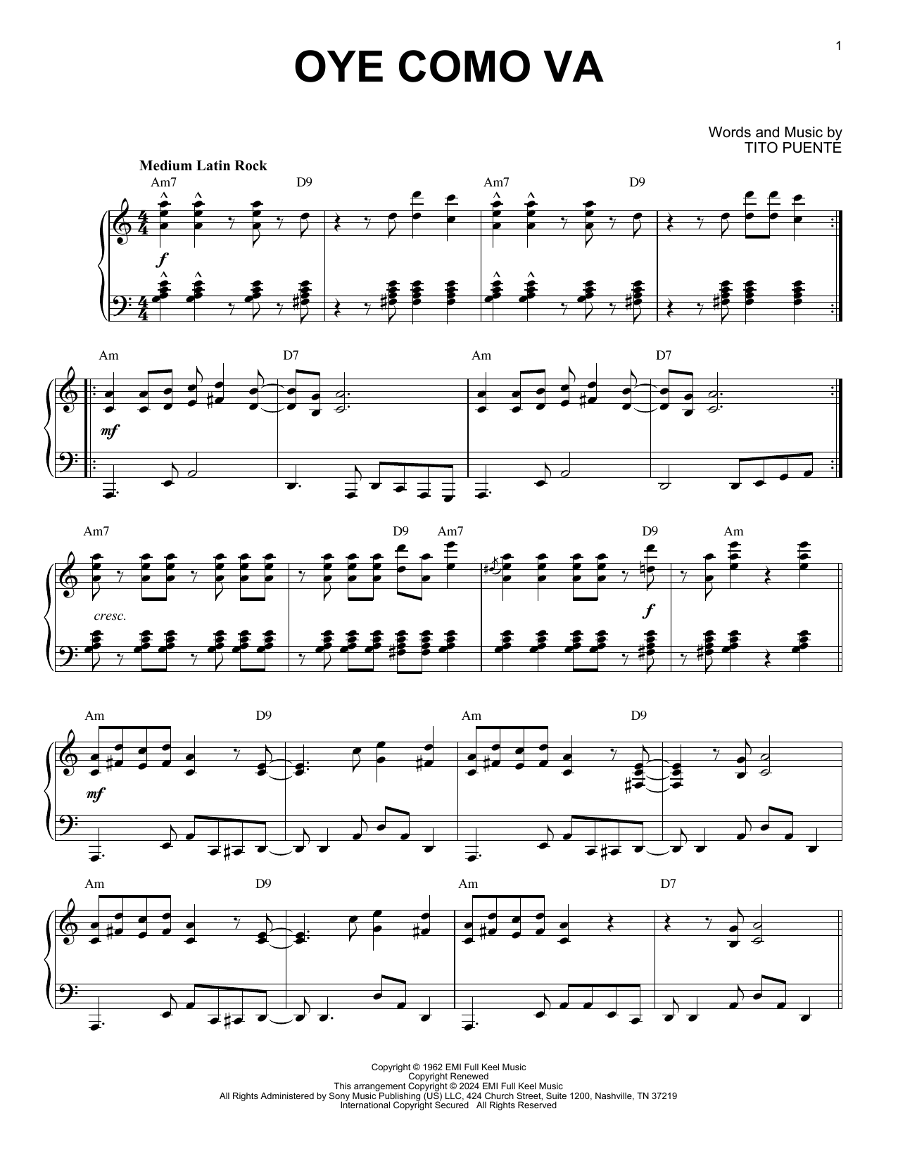 Product gallery: Page 1 of 1 Oye Como Va (arr. Brent Edstrom), Santana