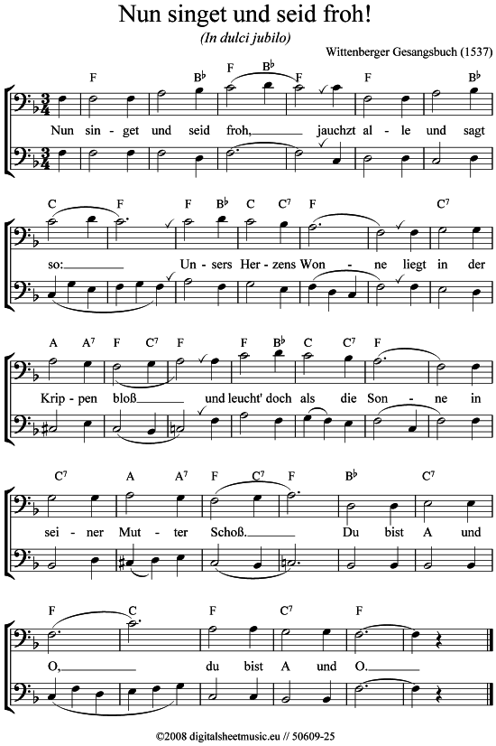 Product picture to: Nun singet und seid froh! (In dulci Jubilo (2x Posaune in C) Weihnachtslied