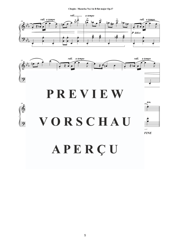 Produktgalerie: Seite 6 von 11 4 Mazurkas Op. 17 für Klavier - Vollständige Partituren, , Klavier Solo