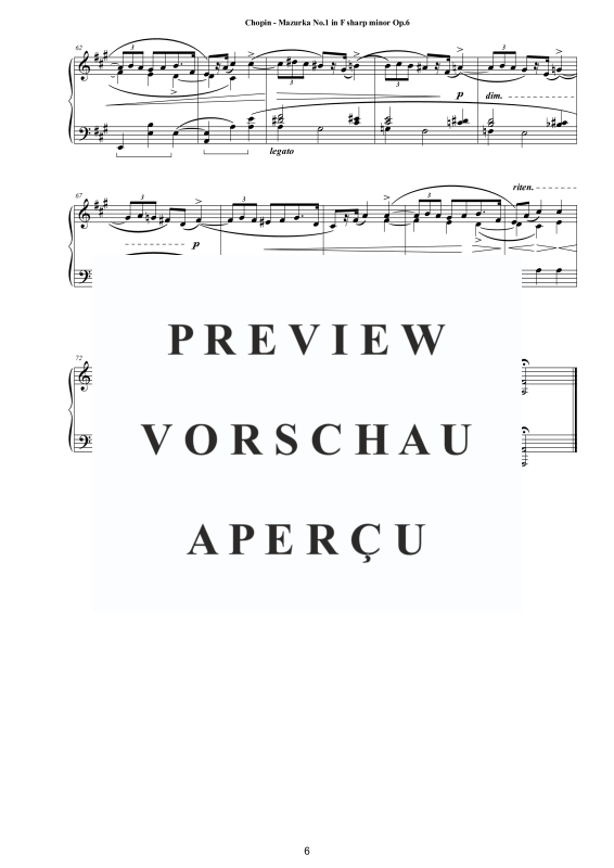 Produktgalerie: Seite 7 von 11 4 Mazurkas Op. 6 für Klavier - Vollständige Partituren, , Klavier Solo