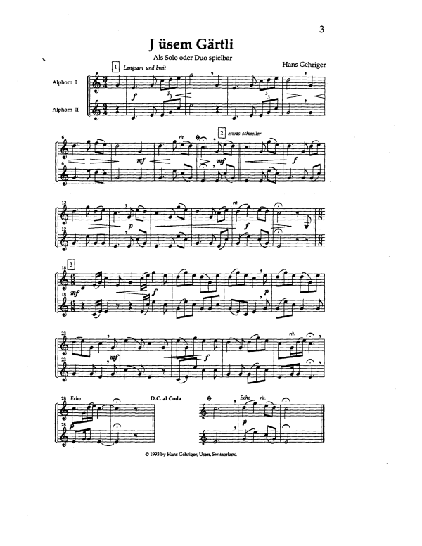 Produktgalerie: Seite 1 von 11 Alphornmelodien II, , Alphorn Solo, Duett, Trio