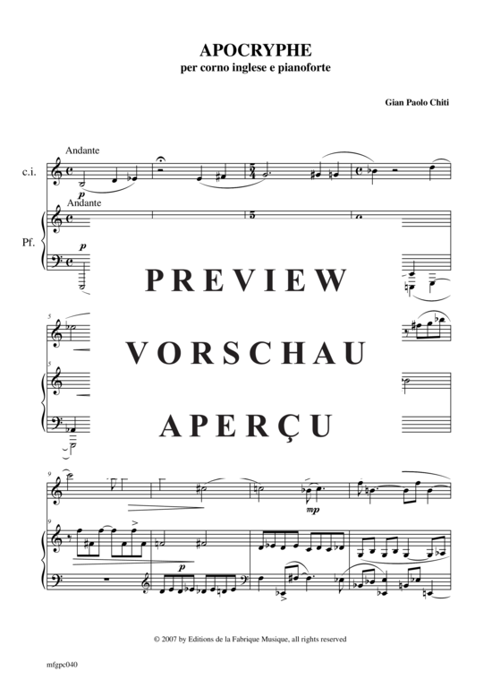 Produktgalerie: Seite 3 von 16 Apocryphe , , (Englischhorn + Klavier)