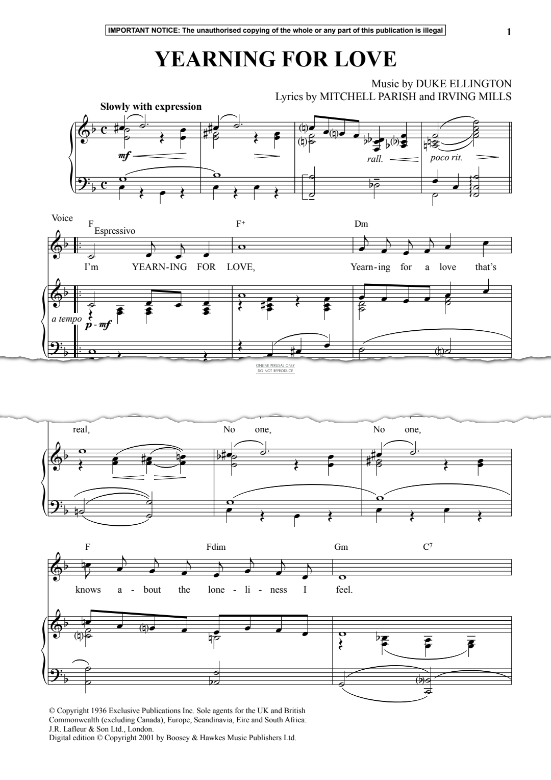 Produktgalerie: Seite 1 von 1 Yearning For Love, Duke Ellington, Gesang, Klavier