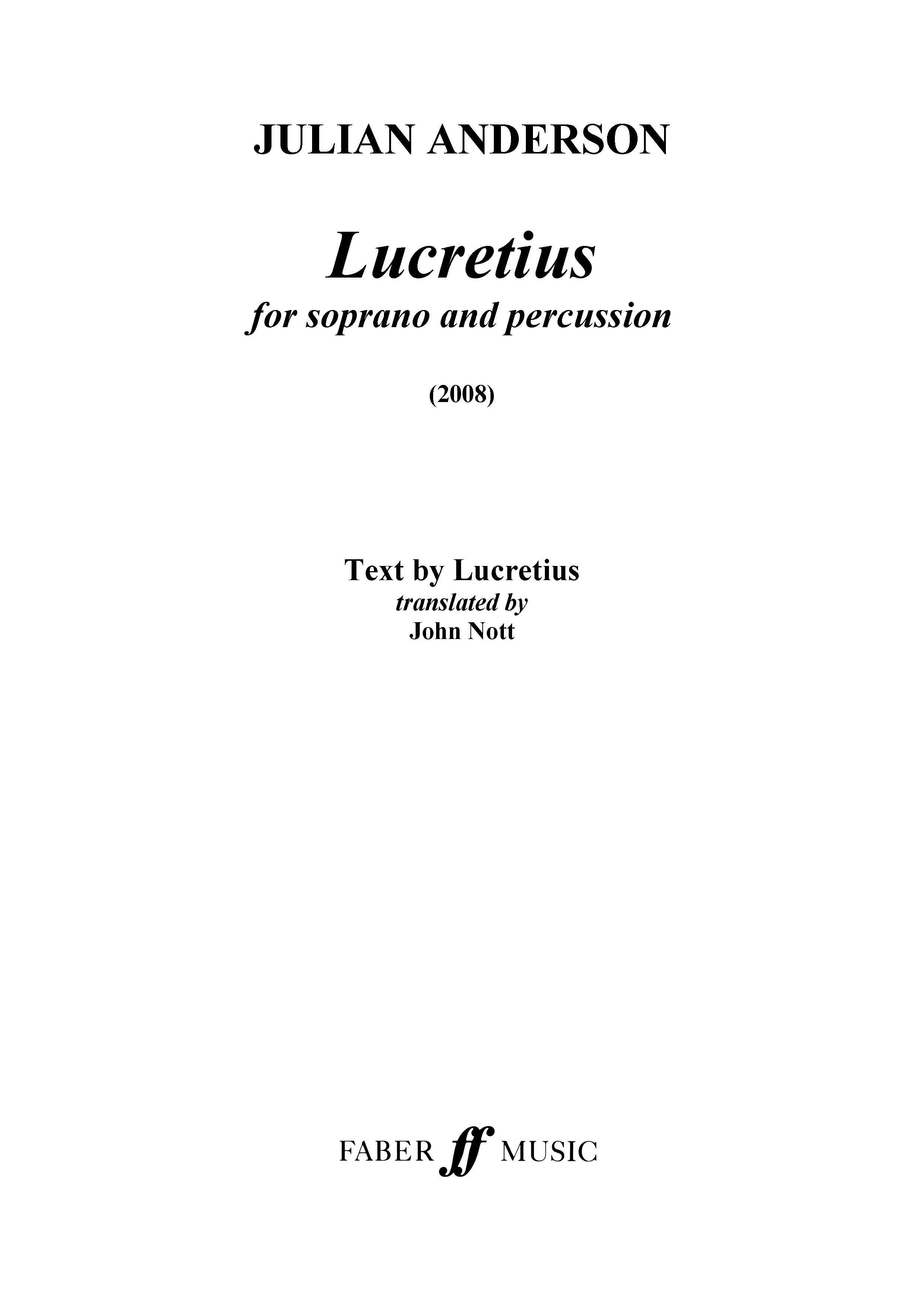 Produktbild zu: Lucretius