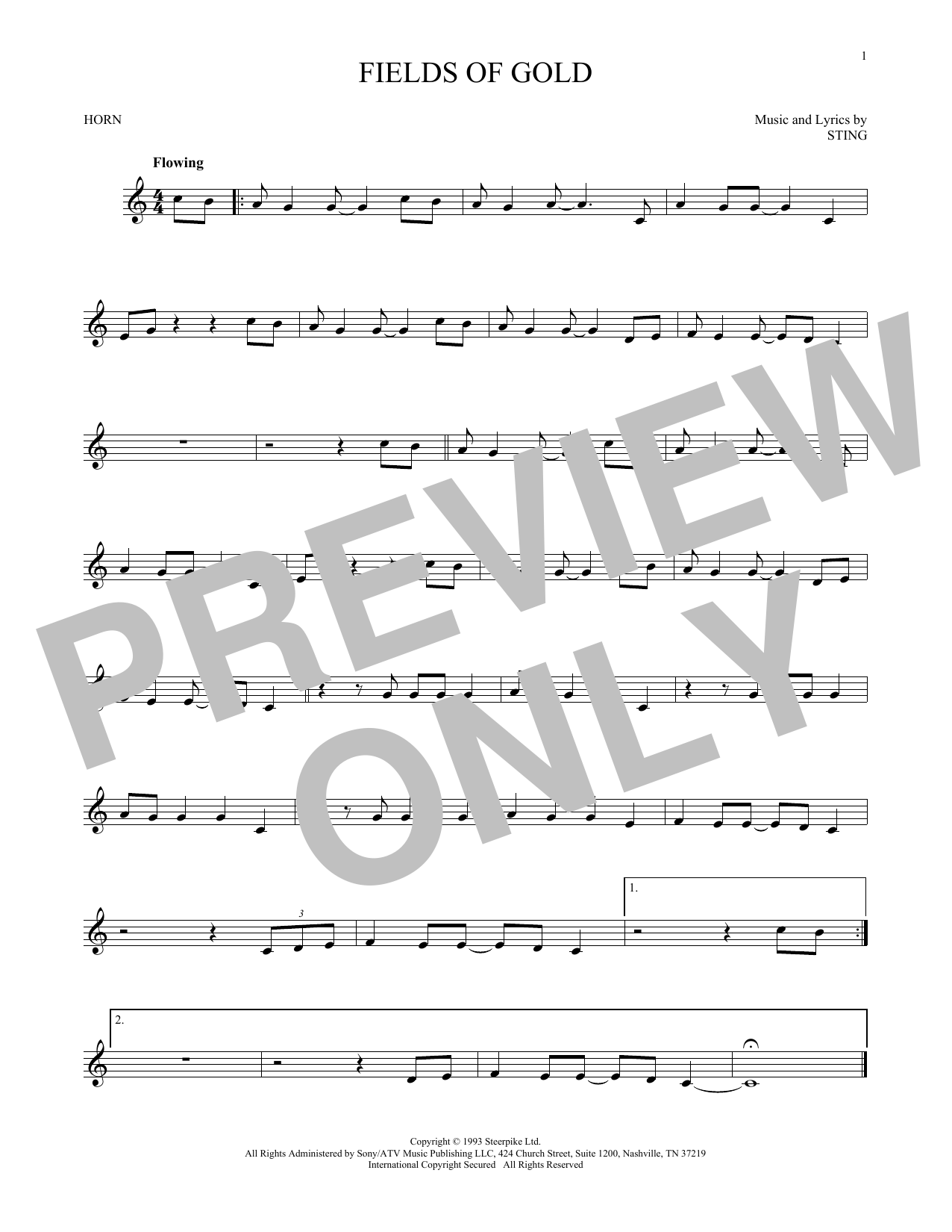 Produktgalerie: Seite 1 von 1 Fields Of Gold, Sting, Horn