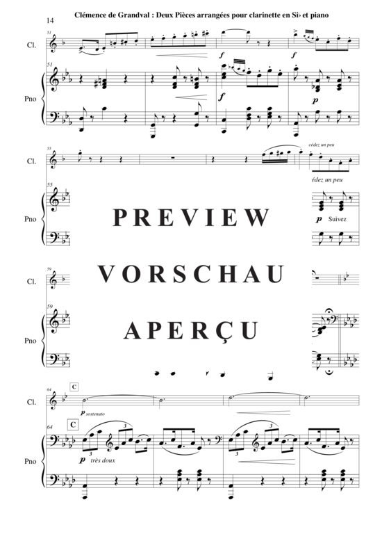 Product gallery: Page 15 of 21 Deux Pièces : Lamento et Scherzetto , , (clarinet in Bb + piano)