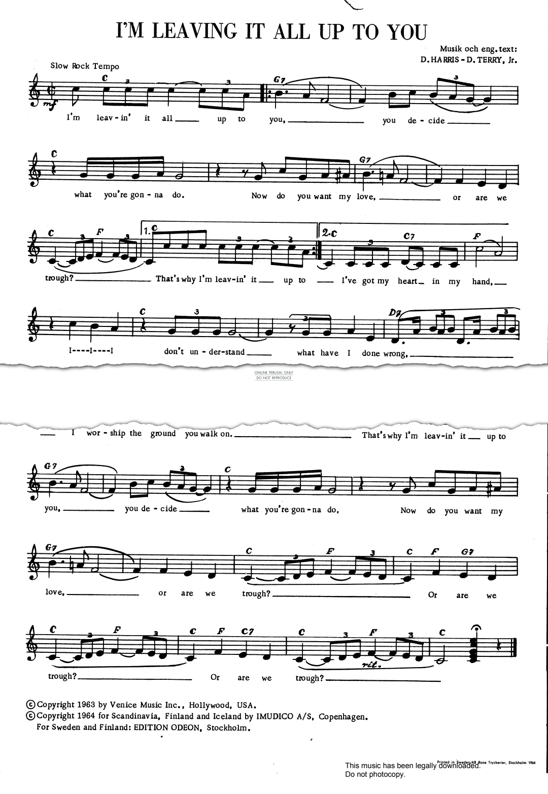 Product gallery: Page 1 of 1 I'm Leaving It All Up To You, Donny Osmond