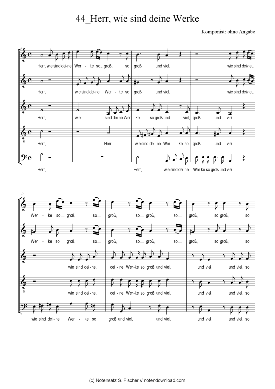 Product picture to: Herr, wie sind deine Werke Neujahrsmotette über Ps. 104,24+33 & Ps. 113,2-3