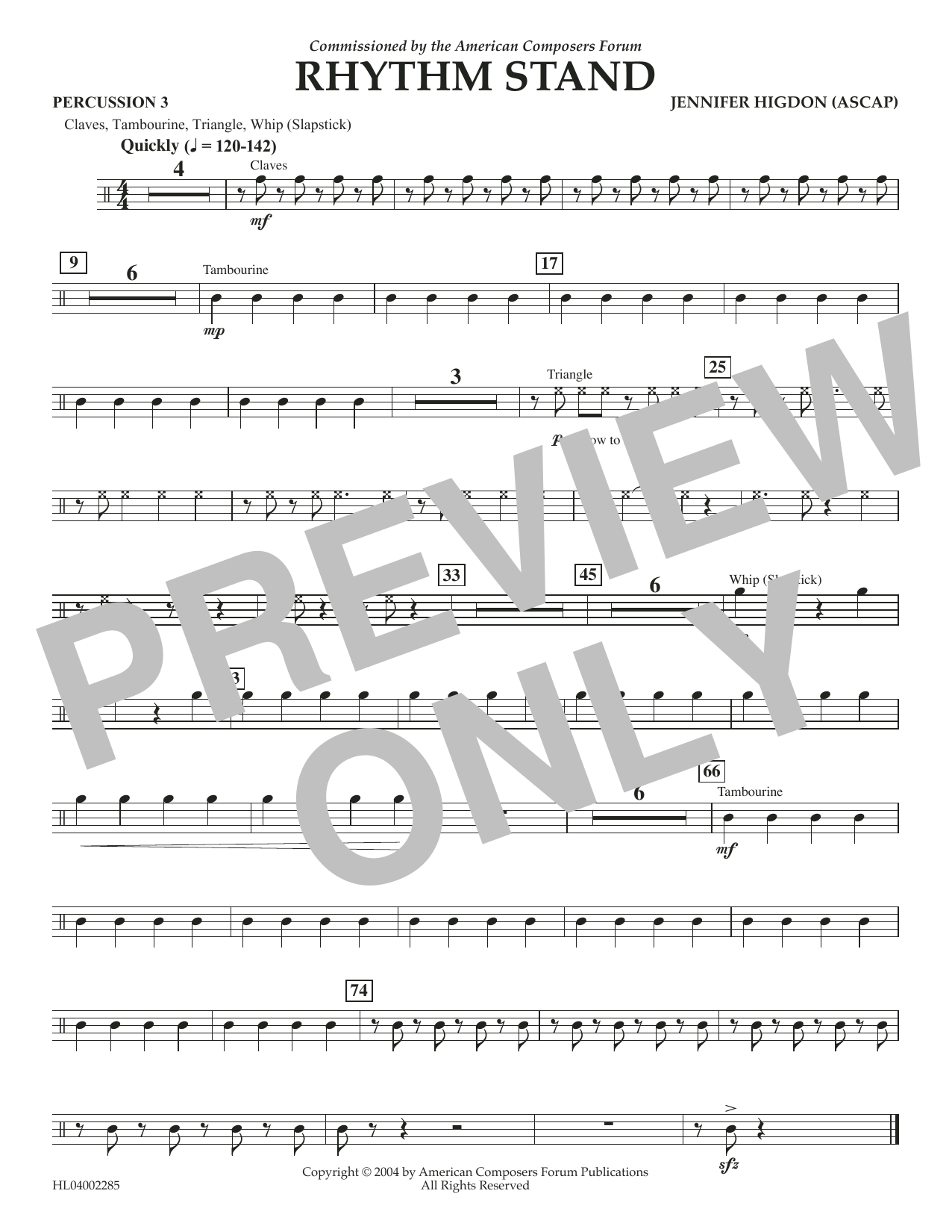 Product gallery: Page 1 of 1 Rhythm Stand - Percussion 3, Jennifer Higdon