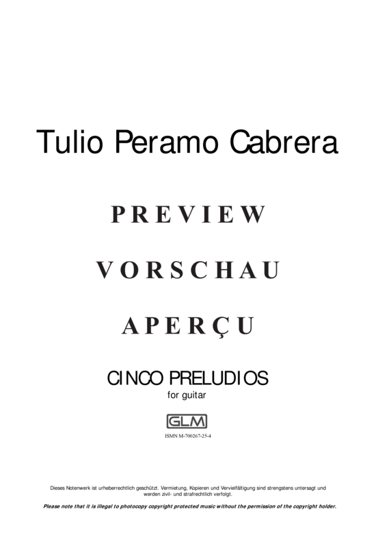 gallery: Cinco preludios , , (Gitarre Solo)