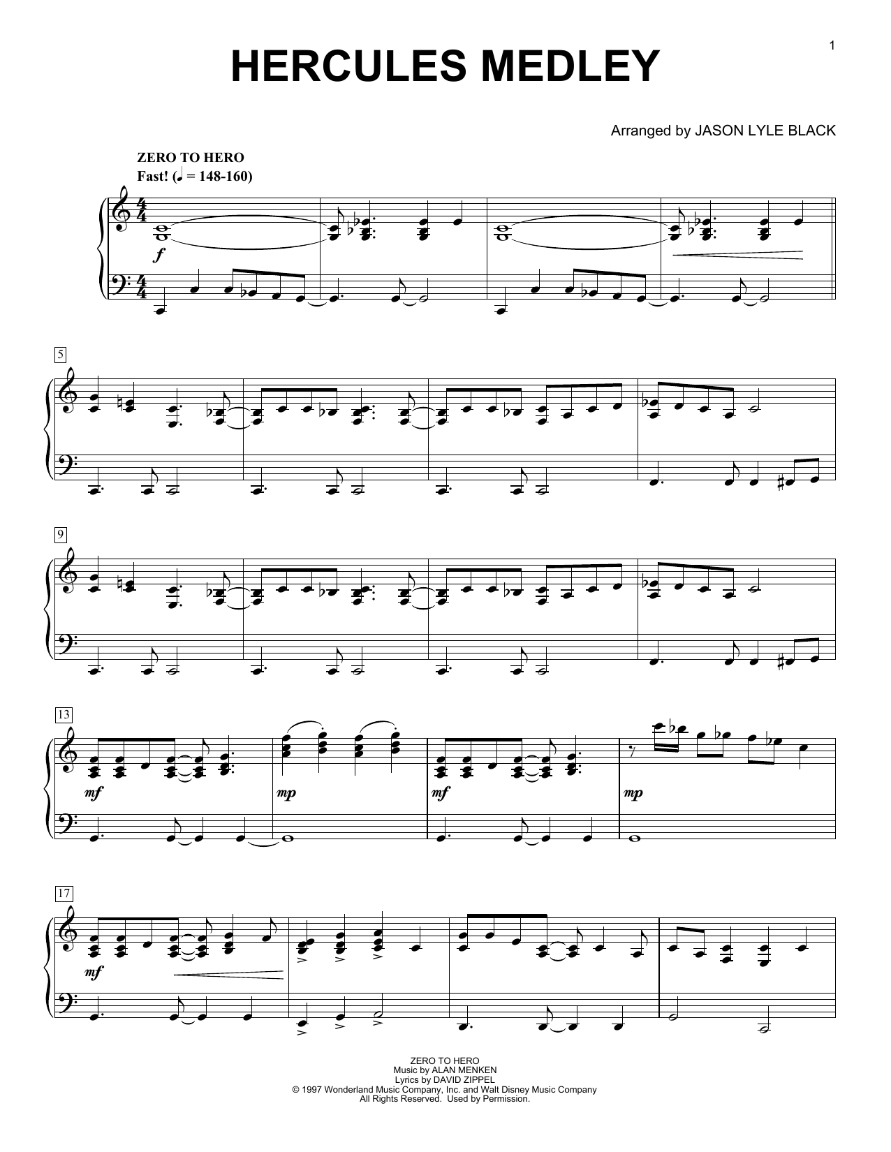 Product gallery: Page 1 of 1 Hercules Medley (arr. Jason Lyle Black), Alan Menken & David Zippel