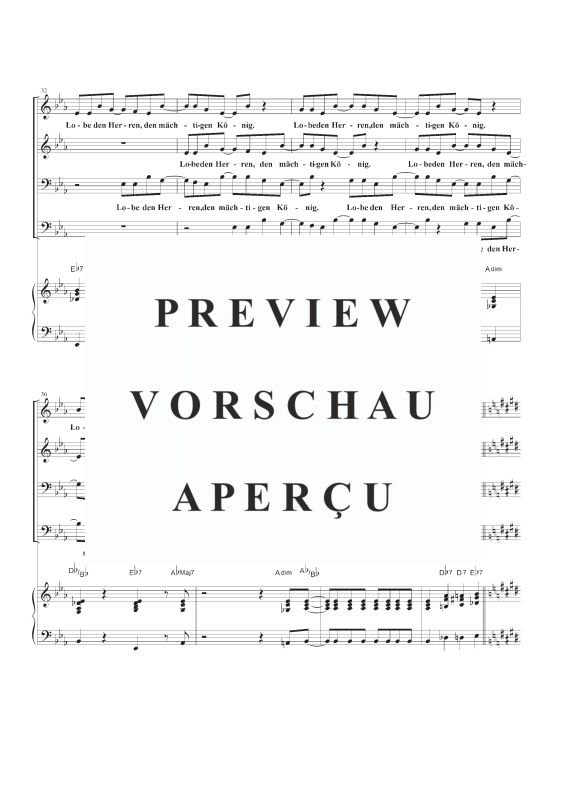 gallery: Lobe den Herren, den mächtigen König der Ehren EG 316, 317 / GL 392, , Gemischter Chor und Klavier