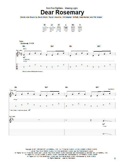 Product gallery: Page 1 of 1 Dear Rosemary, Foo Fighters