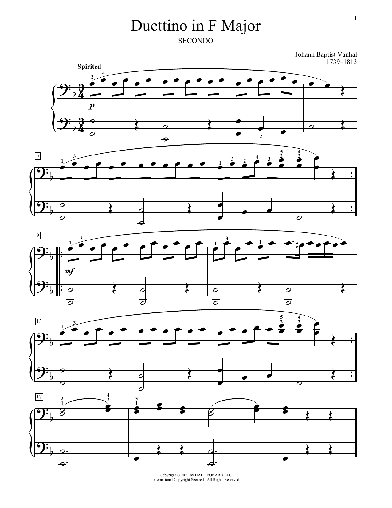 Produktbild zu: Duettino In F Major