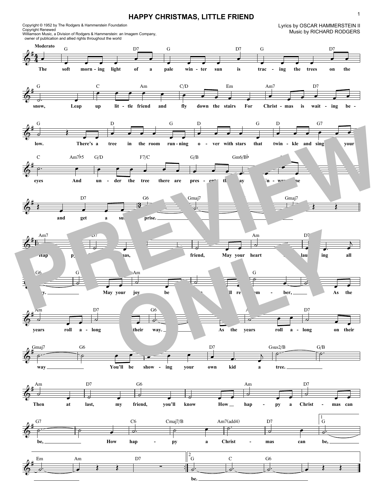 Product gallery: Page 1 of 1 Happy Christmas, Little Friend, Rodgers & Hammerstein