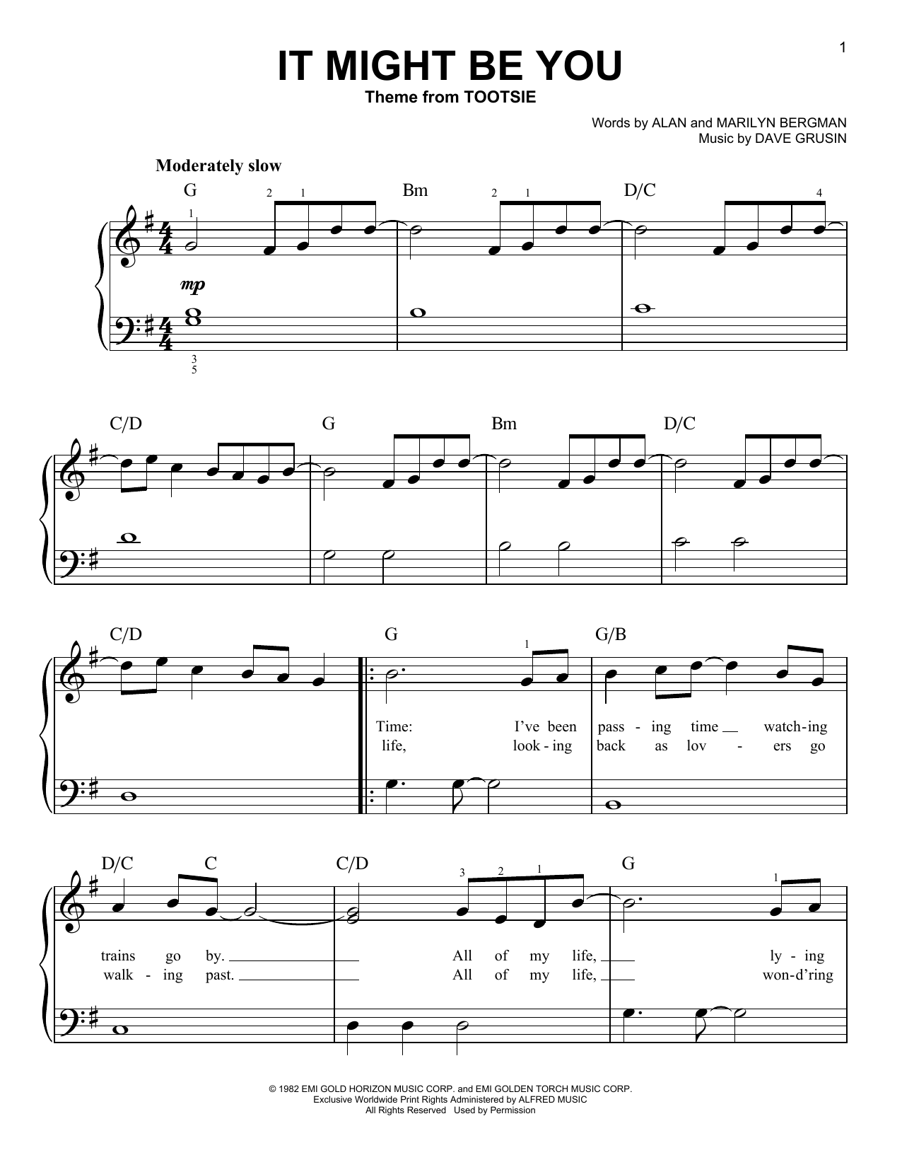 Produktgalerie: Seite 1 von 1 It Might Be You (Theme from Tootsie), Dave Grusin, Klavier