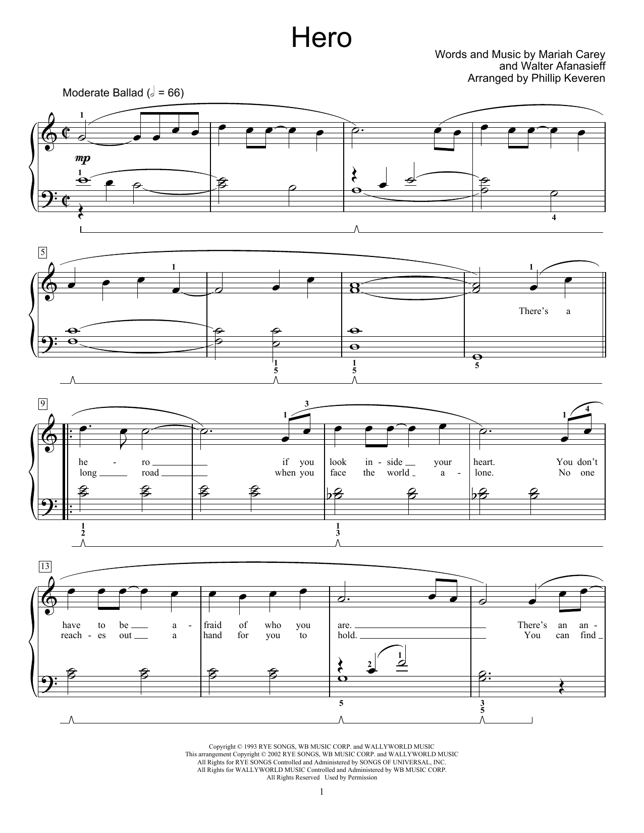 Product picture to: Hero (arr. Phillip Keveren)
