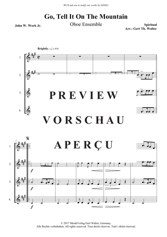 Produktgalerie: Seite 2 von 3 Go Tell It On The Mountain , , (Oboen Quartett)