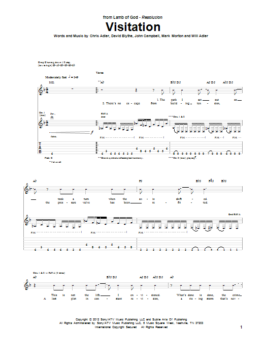 Produktgalerie: Seite 1 von 1 Visitation, Lamb Of God, Gitarre