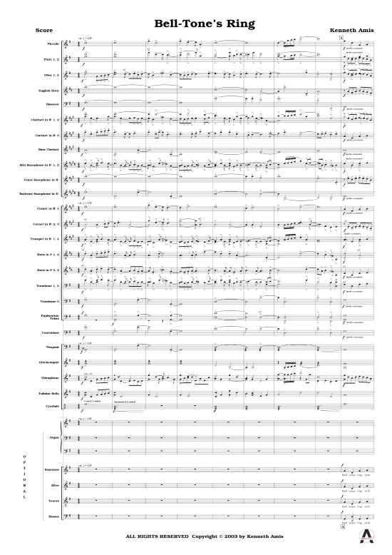 Produktbild zu: Bell-Tone's Ring Kenneth Amis (nur Partitur !)